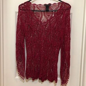 The limited hand knit New Size large deep red